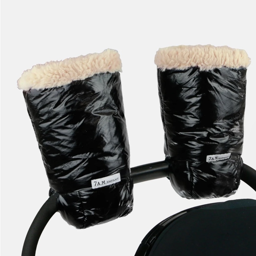 7 A.M. Enfant Black Warmmuffs - stroller mittens, OS